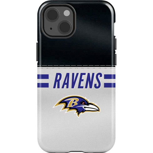 NFL Baltimore Ravens White Striped iPhone 15 Impact Case